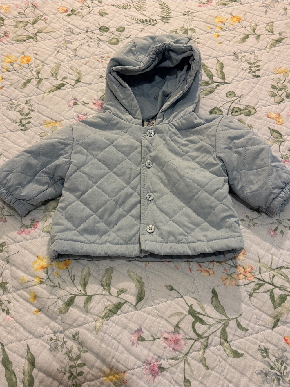 baby GAP Newborn Quilted Hooded Jacket - Light Blue